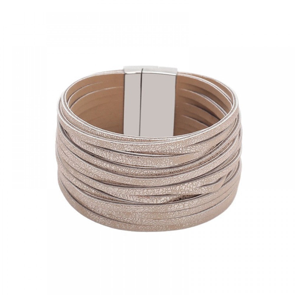 Double-layer PU leather women' s bracelet