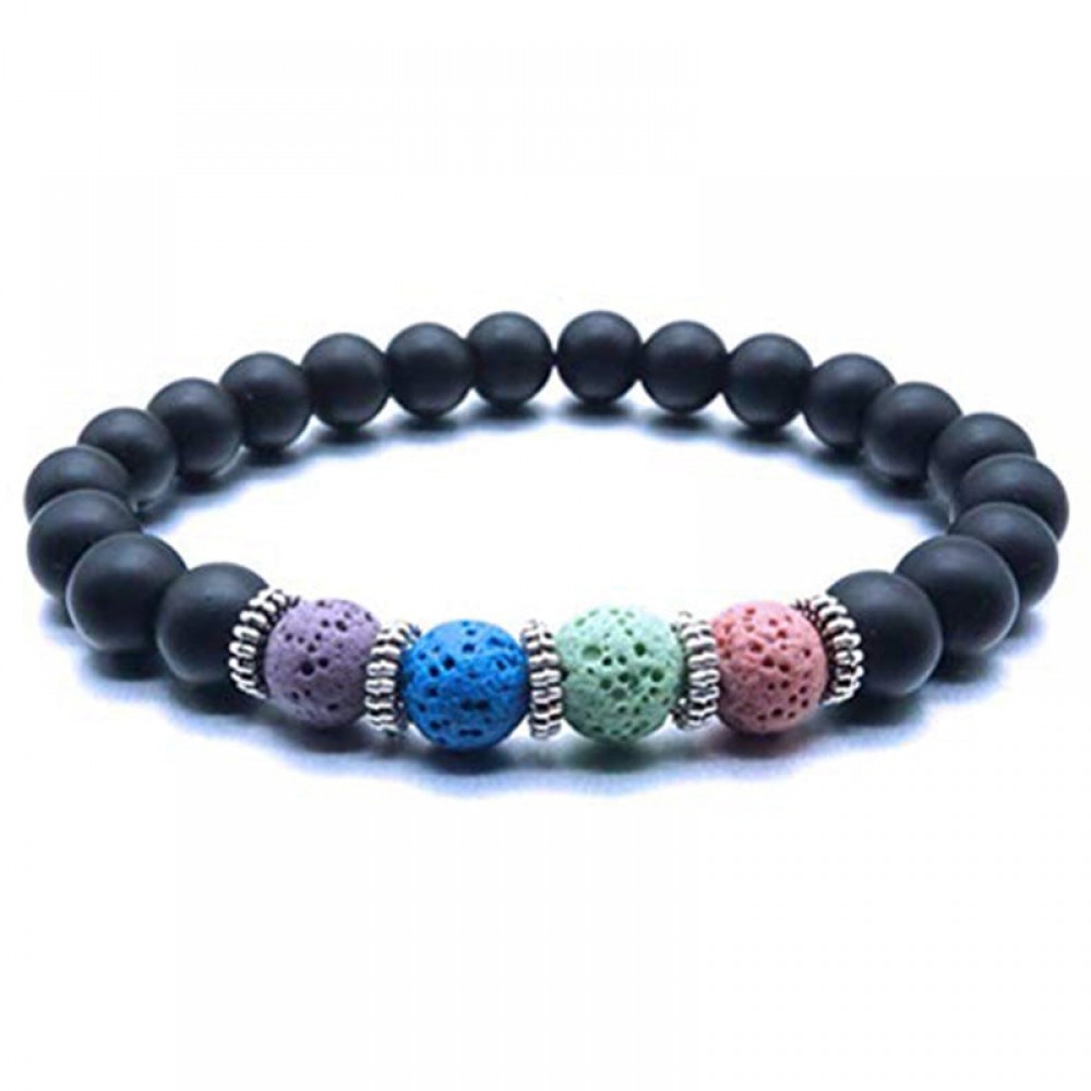 Black Gallstone Color Frosted Bracelet OLY-BT-LongR037