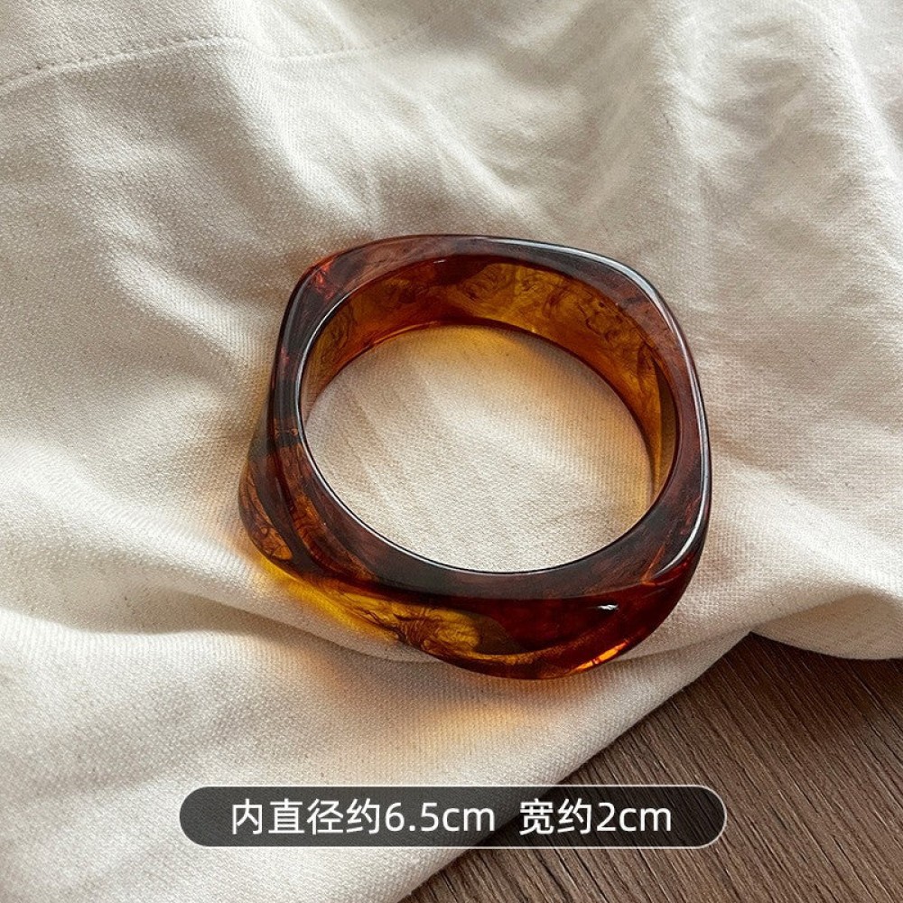 Vintage Acrylic Geometric Irregular Ring Resin Bracelet