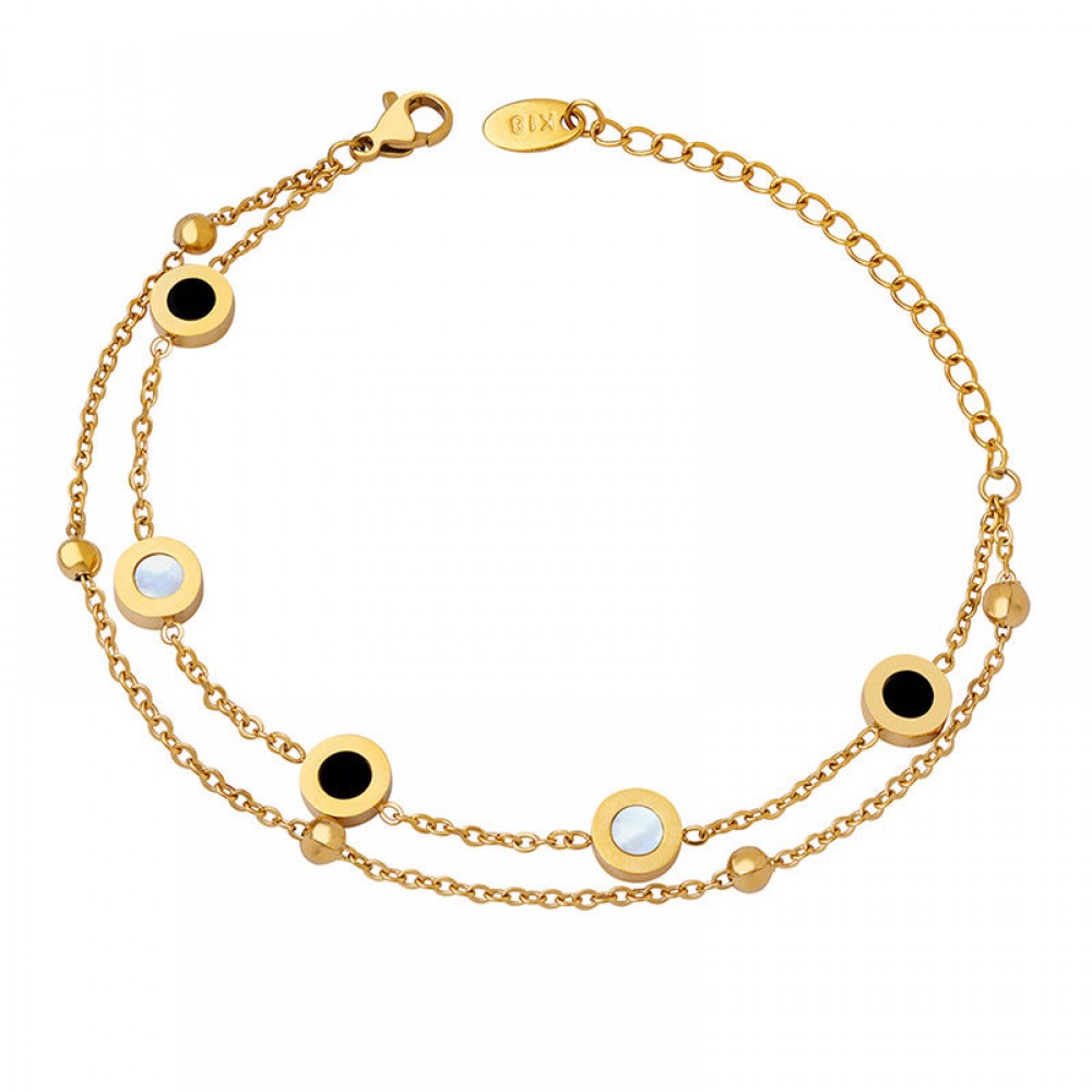 18K gold-plated Rome cold ins style titanium steel bracelet