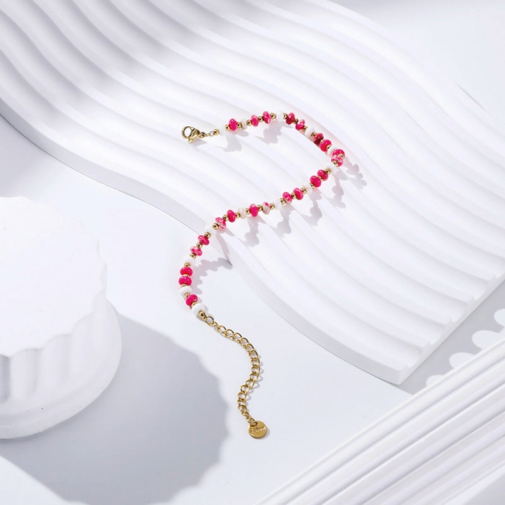 Gold Plated Stainless Steel Freshwater Natural Stone Bracele