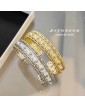 woven carved gold paint full diamond bracelet