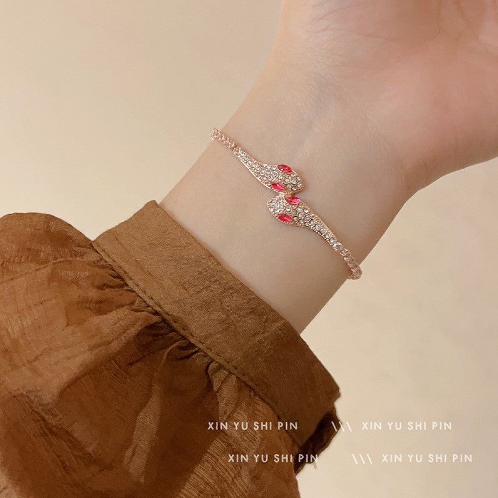 Super shiny red zircon high-end fashion all-match red snake 