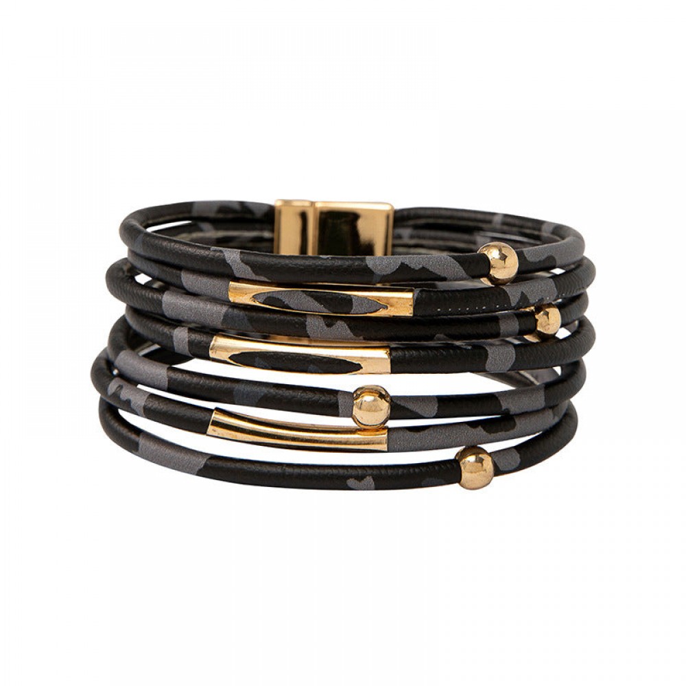Leather Alloy Hot Sexy Leopard Magnetic Clasp Bracelet