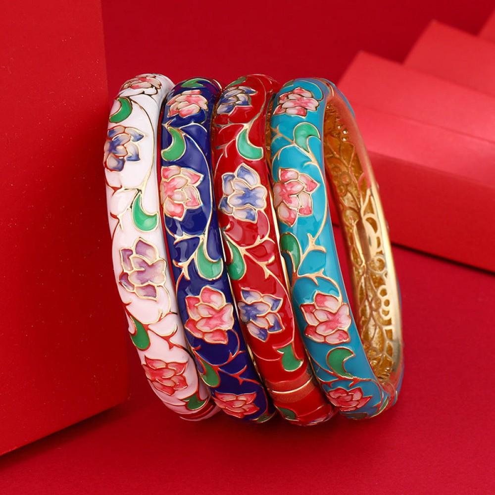Traditional Copper Cloisonne Bracelet