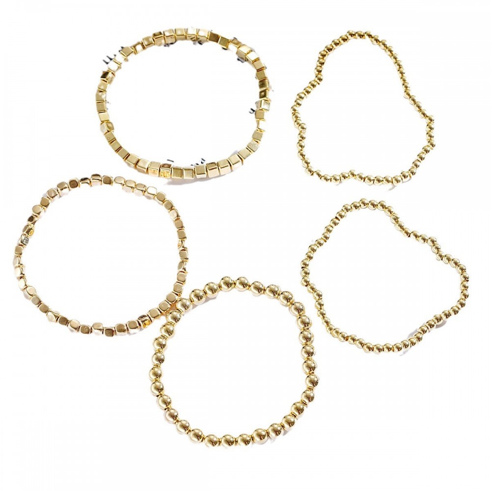 Gold vintage round bead bracelet