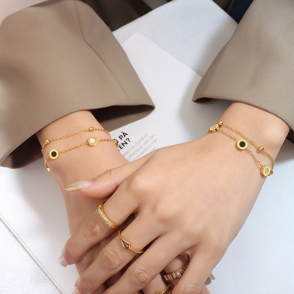18K gold-plated Rome cold ins style titanium steel bracelet