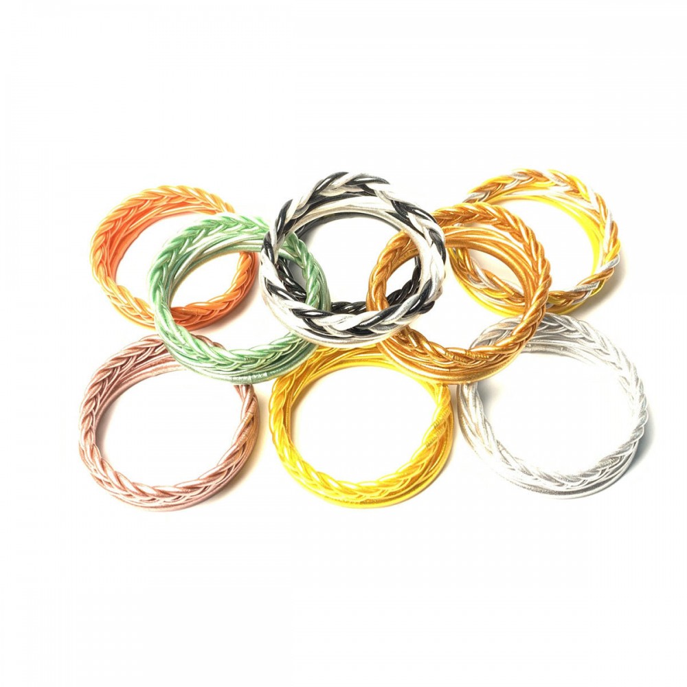 Braided Bracelet PVC Silicone Tube Leopard Leather Bracelet 
