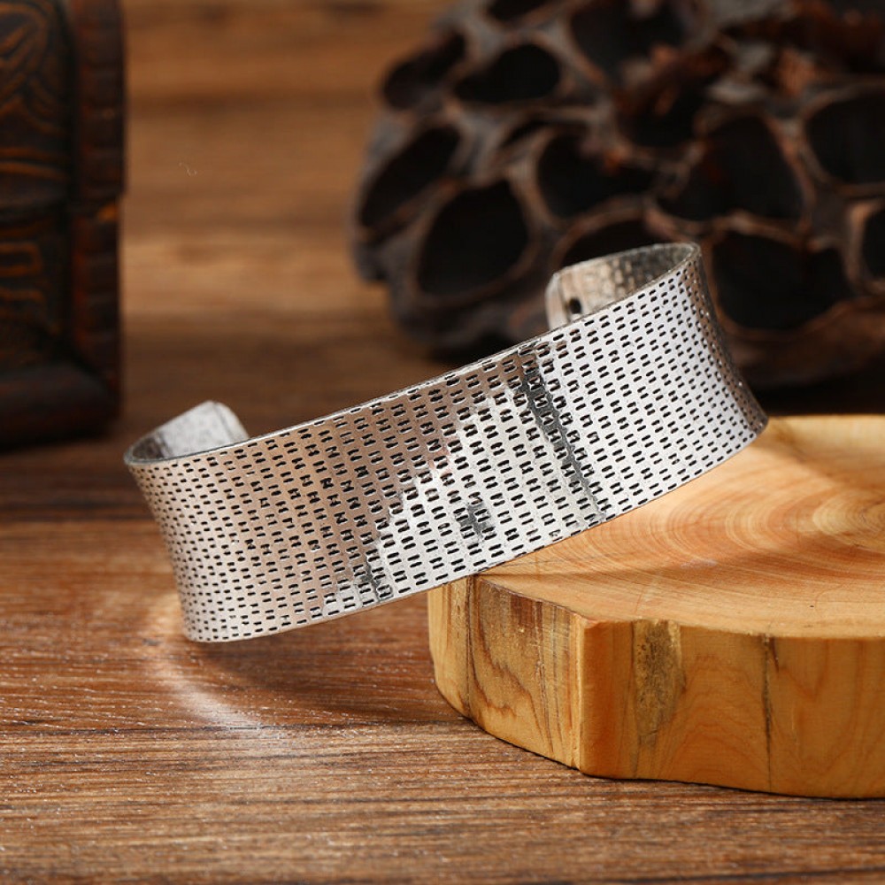 Retro metal wide open personality ethnic style silver exotic