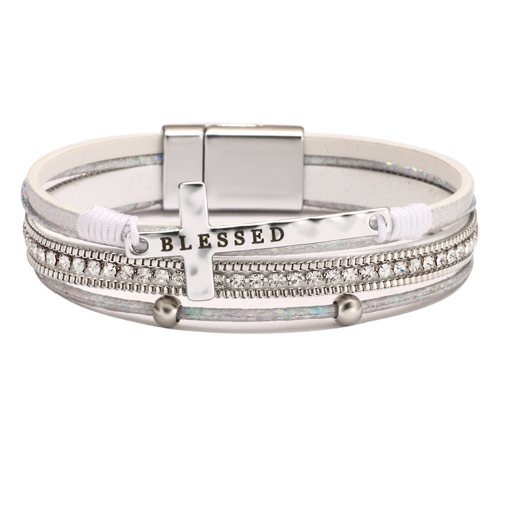 Bohemian Cross Micro Diamond Magnetic Bracelet