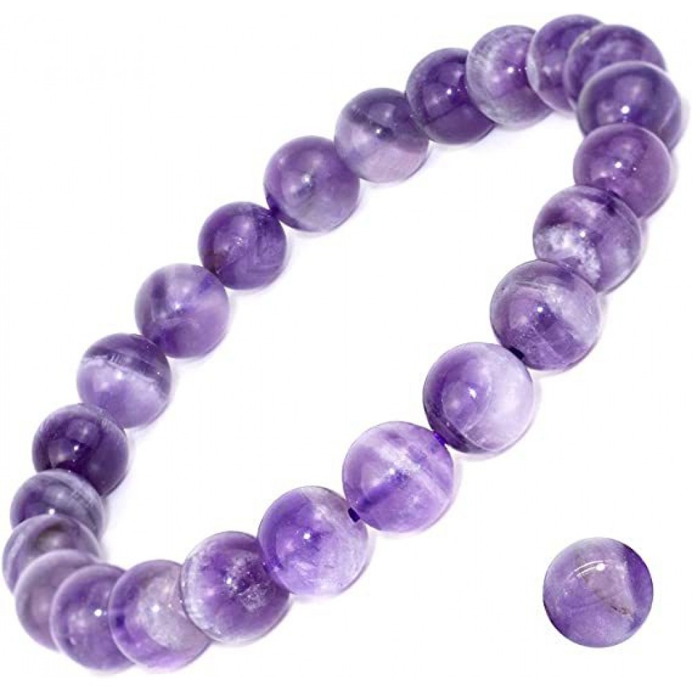 8mm Natural Gemstone Tiger Eye Stone Turquoise Handmade Beaded Elastic Cord Bracelet