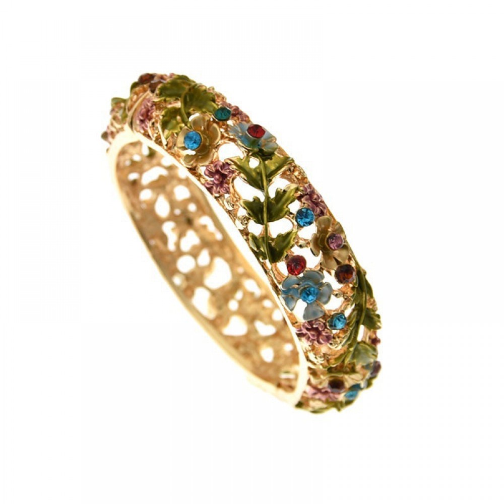 foreign trade jewelry retro rose diamond hollow alloy cloiso