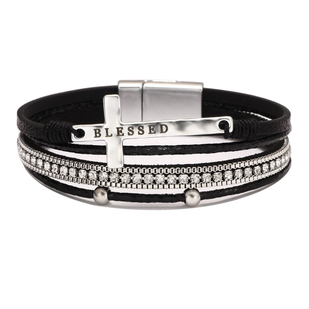 Bohemian Cross Micro Diamond Magnetic Bracelet