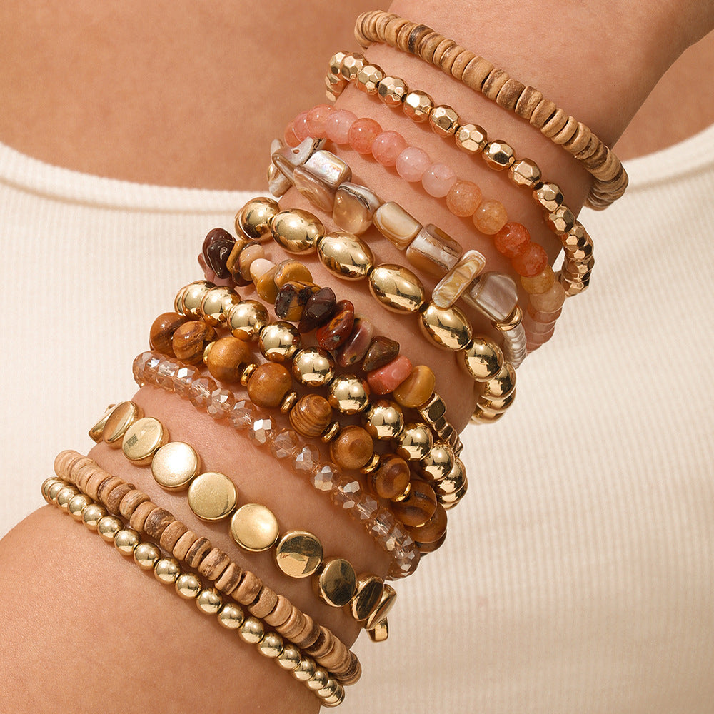Vintage 12-piece Bohemian handmade beaded bracelet set