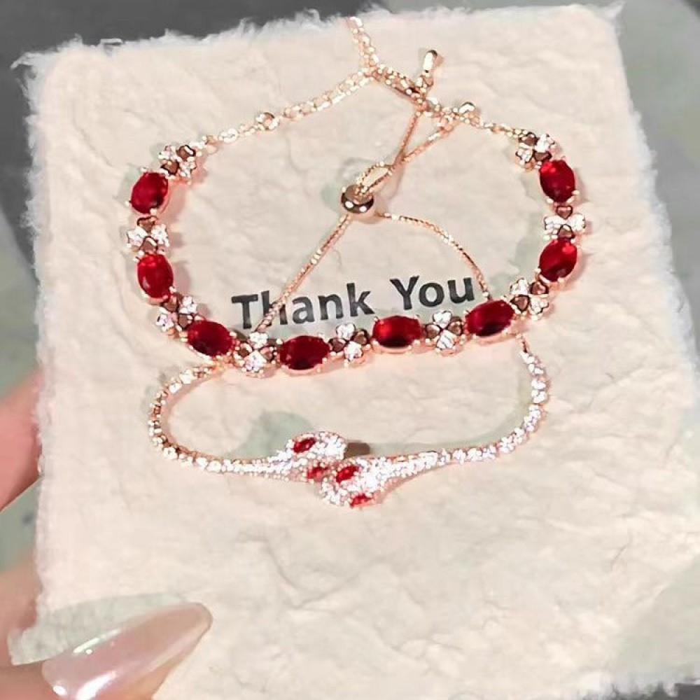 Super shiny red zircon high-end fashion all-match red snake 