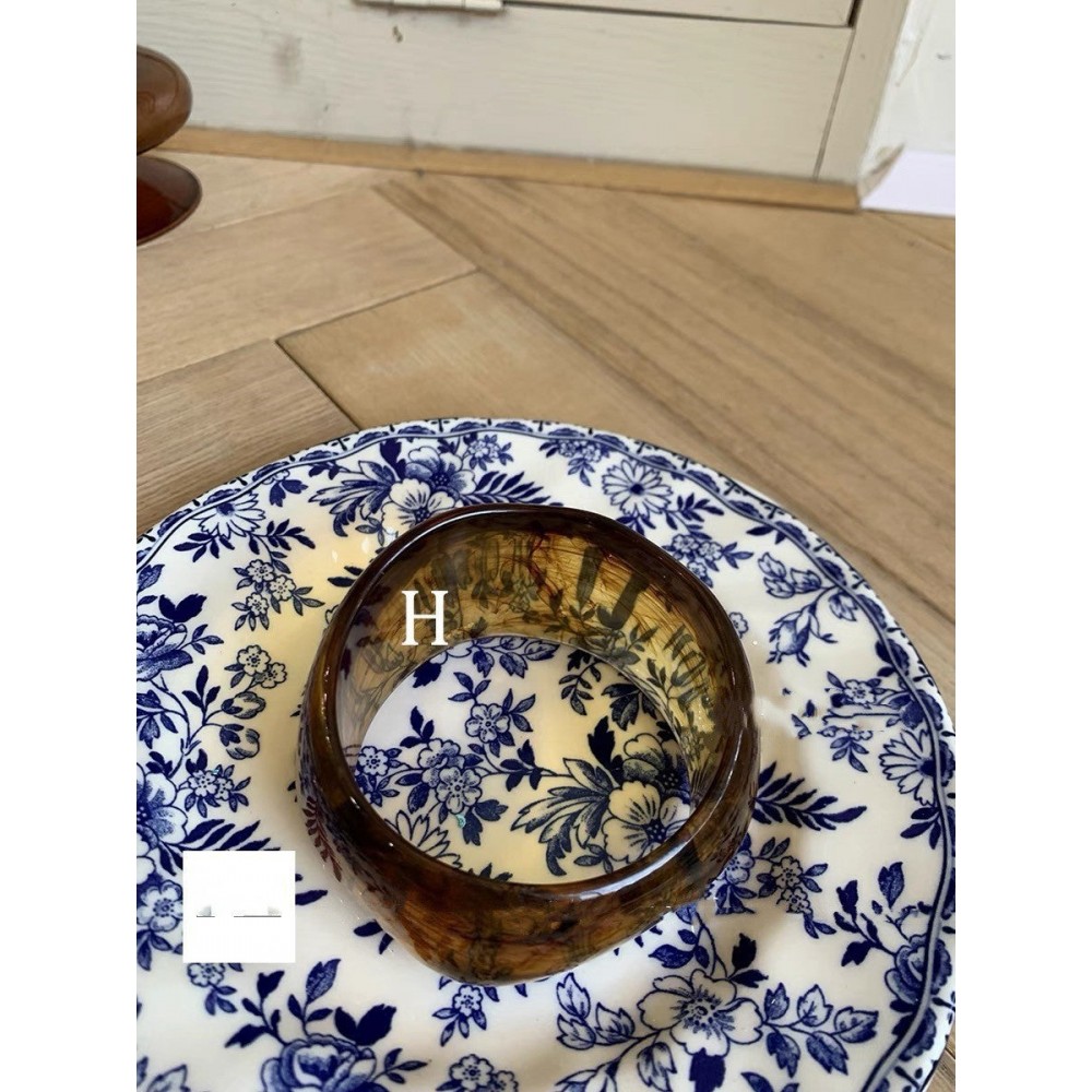 Vintage Acrylic Geometric Irregular Ring Resin Bracelet