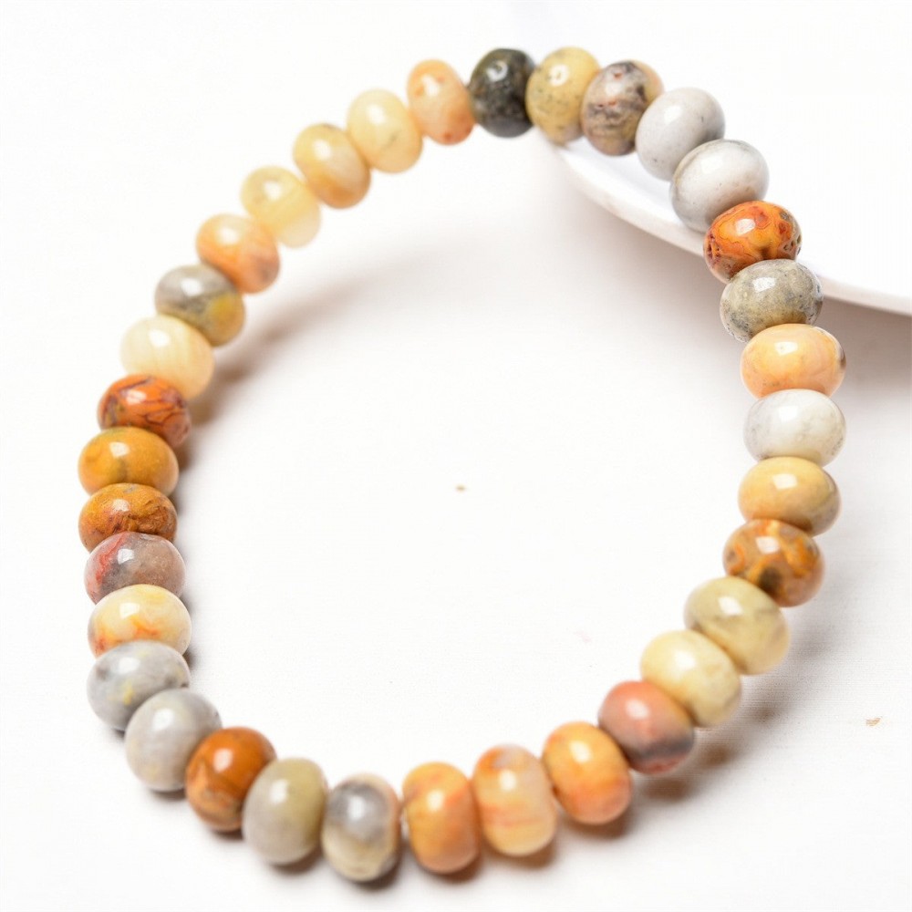 6mm natural stone abacus beads bracelet