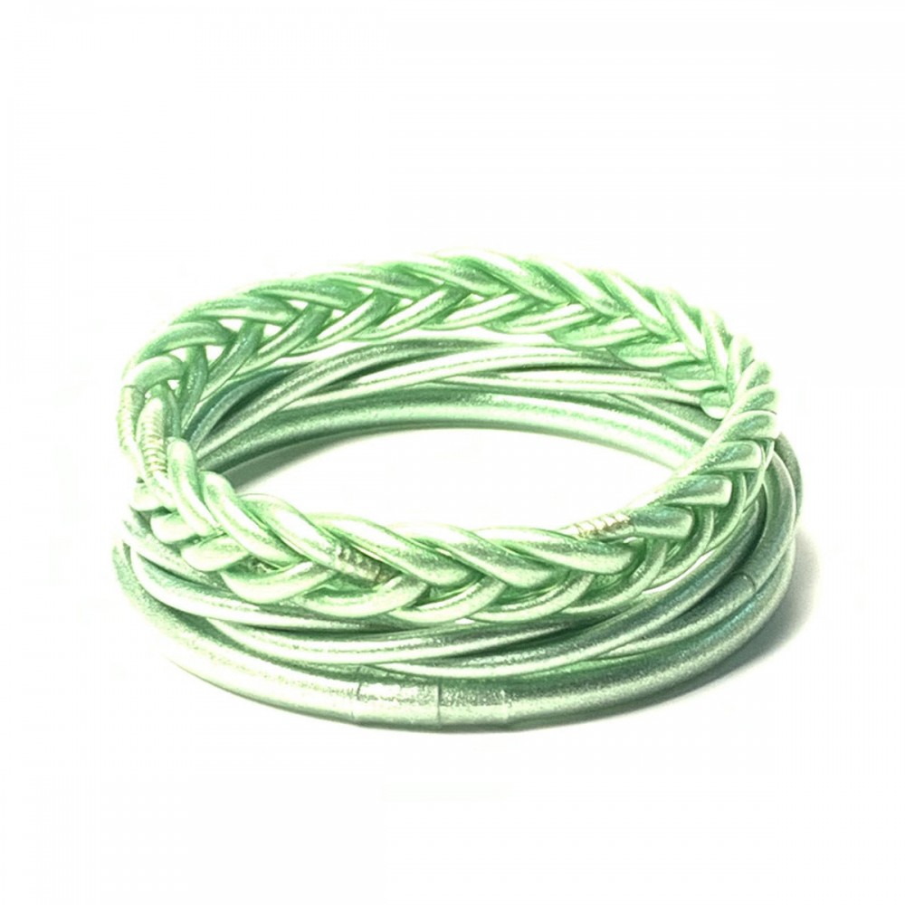 Braided Bracelet PVC Silicone Tube Leopard Leather Bracelet 