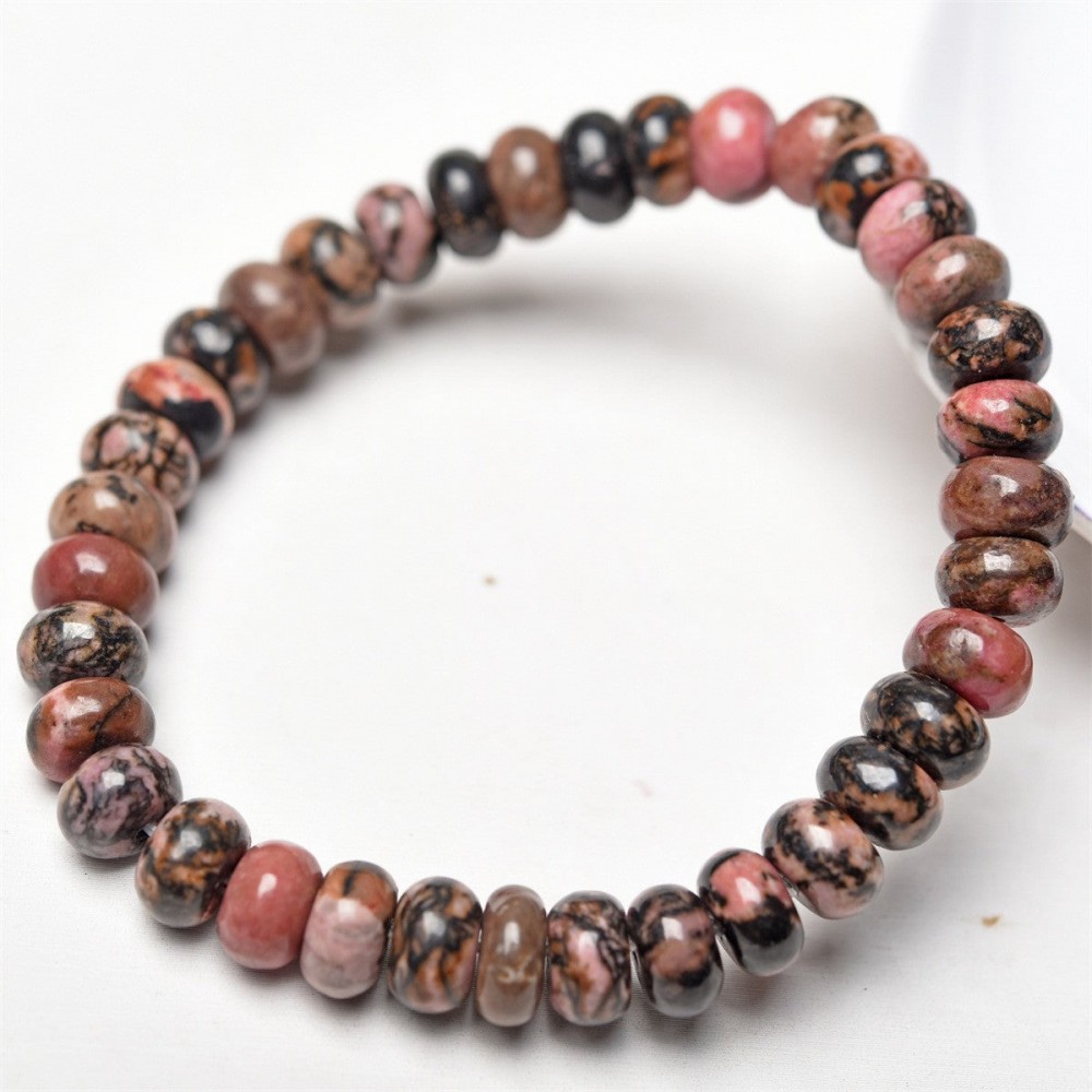 6mm natural stone abacus beads bracelet