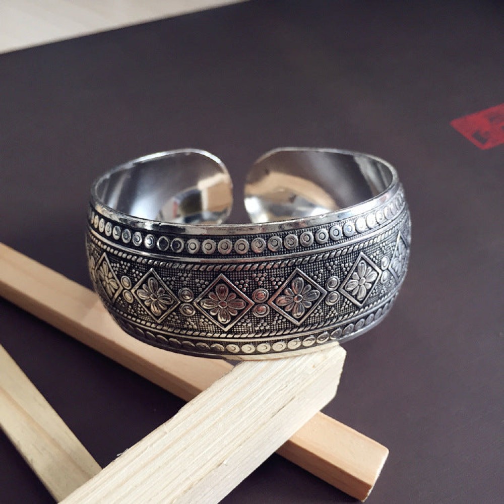 Retro Ethnic Style Silver Bracelet