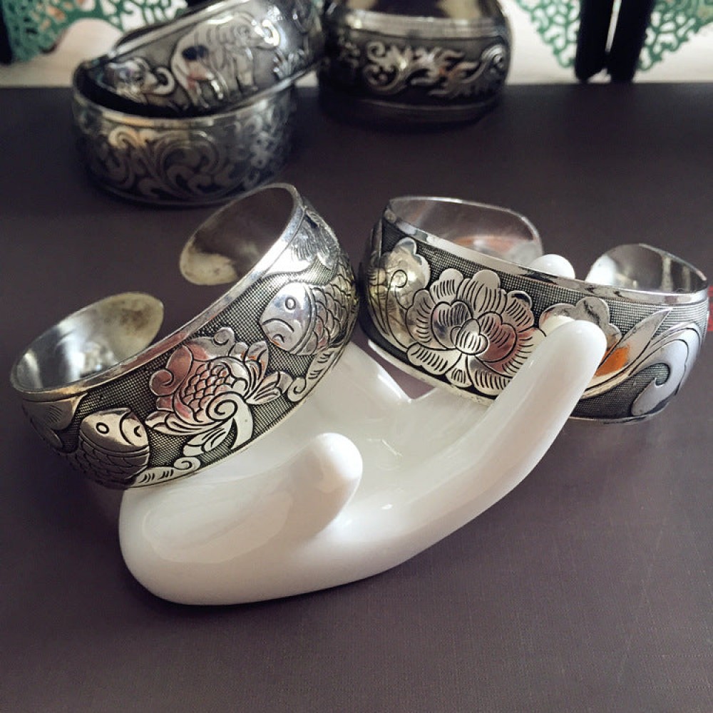 Retro Ethnic Style Silver Bracelet