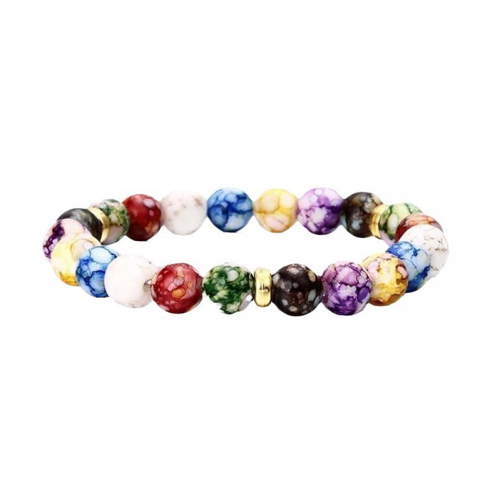 Colorful Yoga Balance Energy Beads Volcanic Stone Bracelet