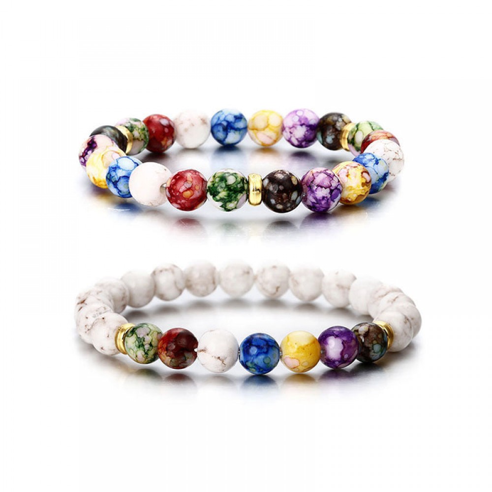 Natural Volcanic Stone Colorful Bracelet