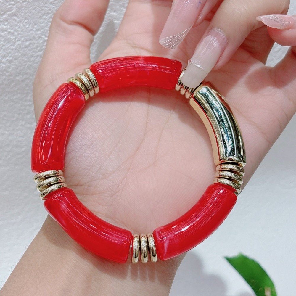 Original Candy Color Curved Tube Bracelet Mixed Wear Couple 