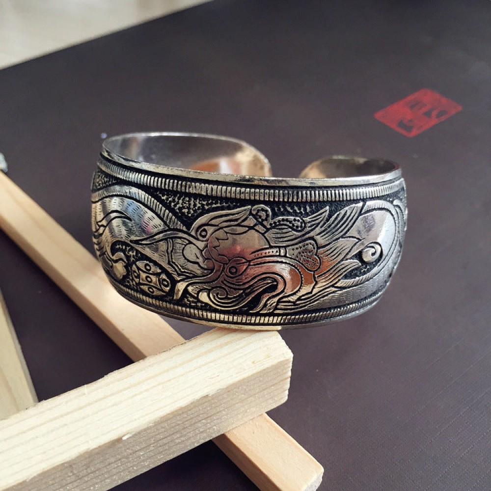 Retro Ethnic Style Silver Bracelet