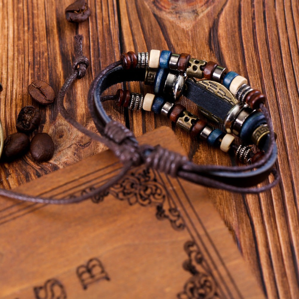 Vintage Multi-layered Cowhide Eye Braided Bracelet