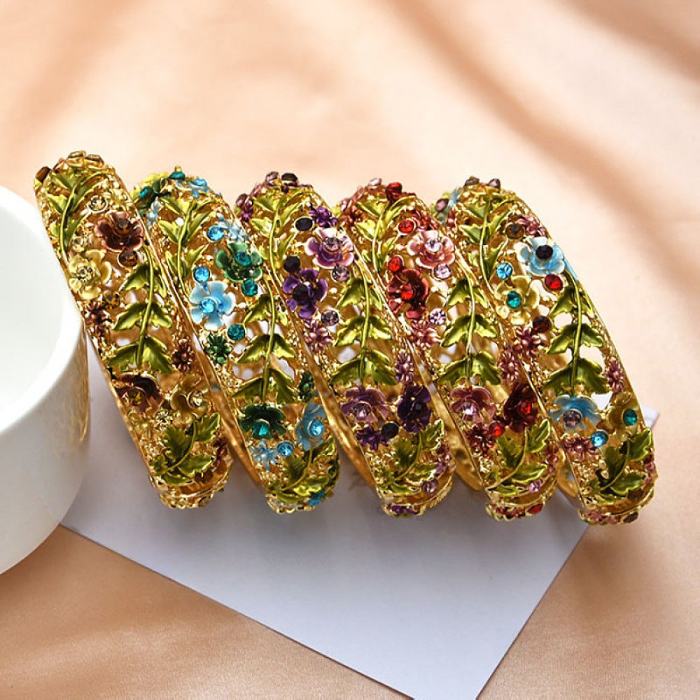 foreign trade jewelry retro rose diamond hollow alloy cloiso