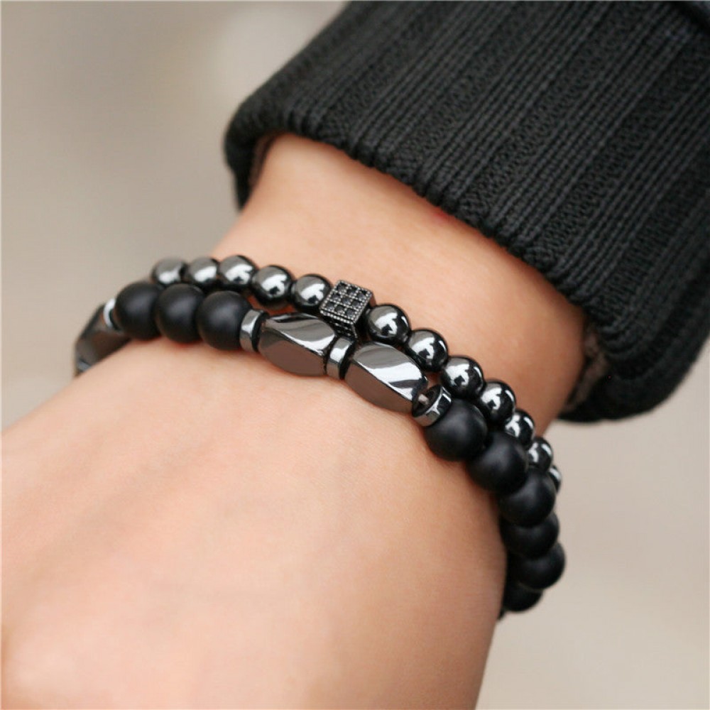 Micro-paved Zirconia Dice Bracelet Set