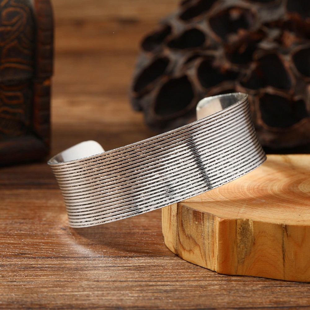 Retro metal wide open personality ethnic style silver exotic