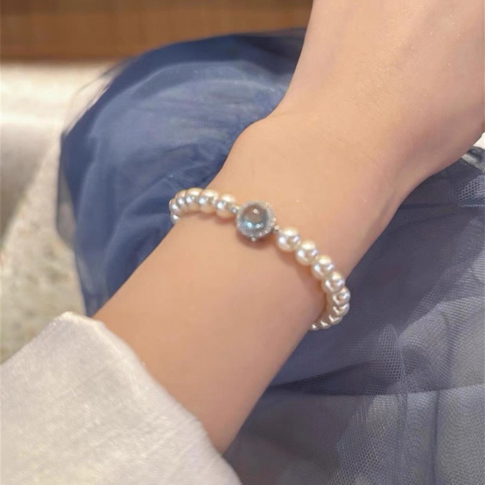 Mermaid's tears navy blue sapphire artificial pearl beaded b