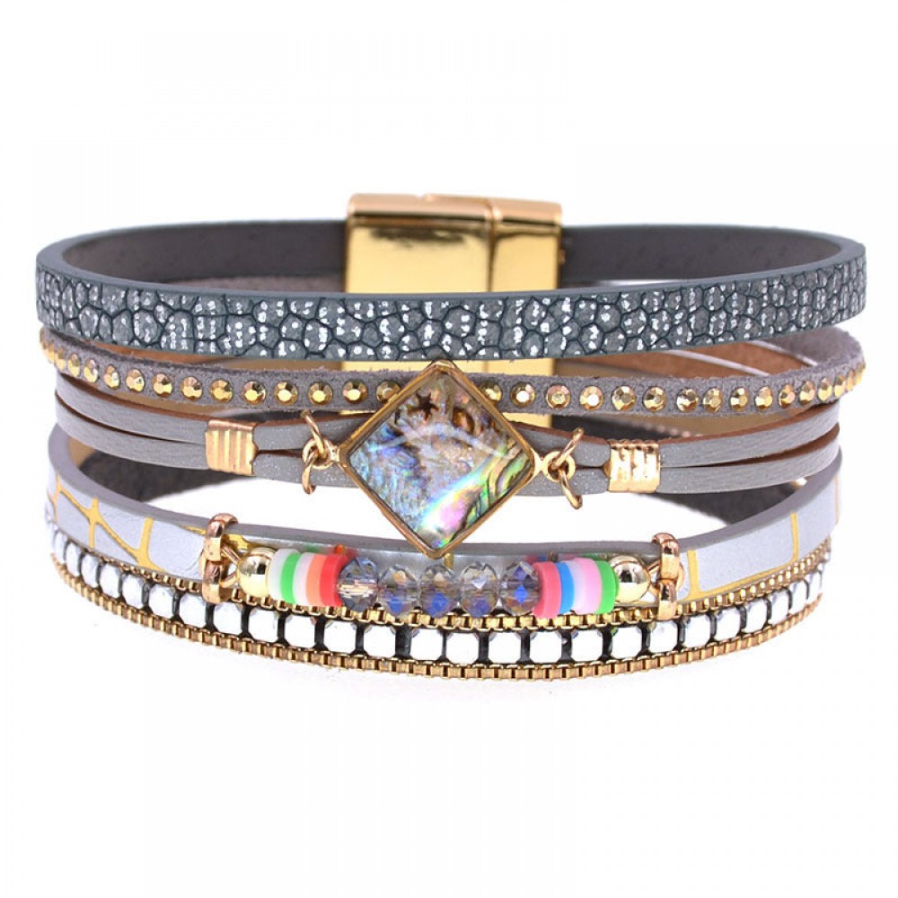 Leather Bracelet Fashionable Zircon Accessories