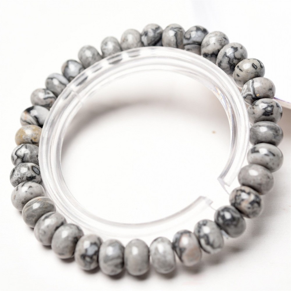 6mm natural stone abacus beads bracelet