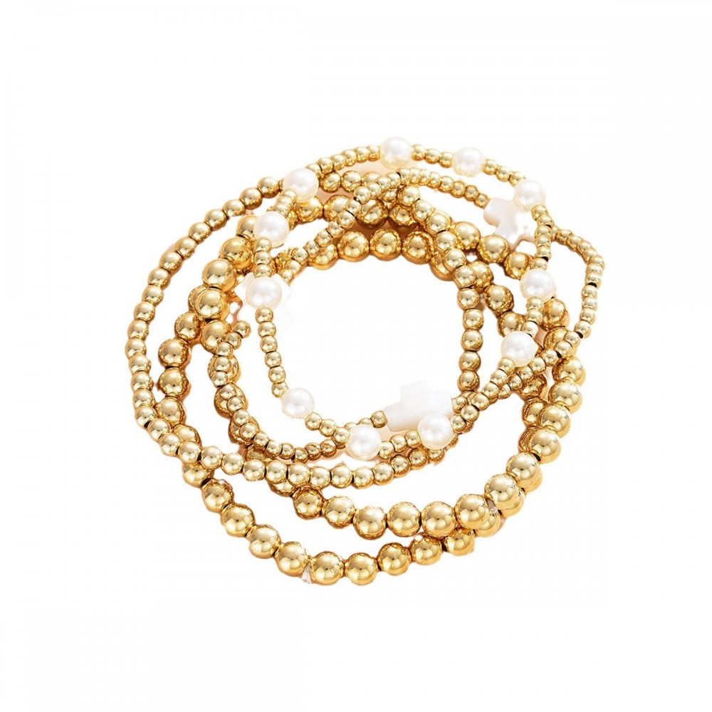 Cross beaded bracelet 5-piece set niche design temperament s