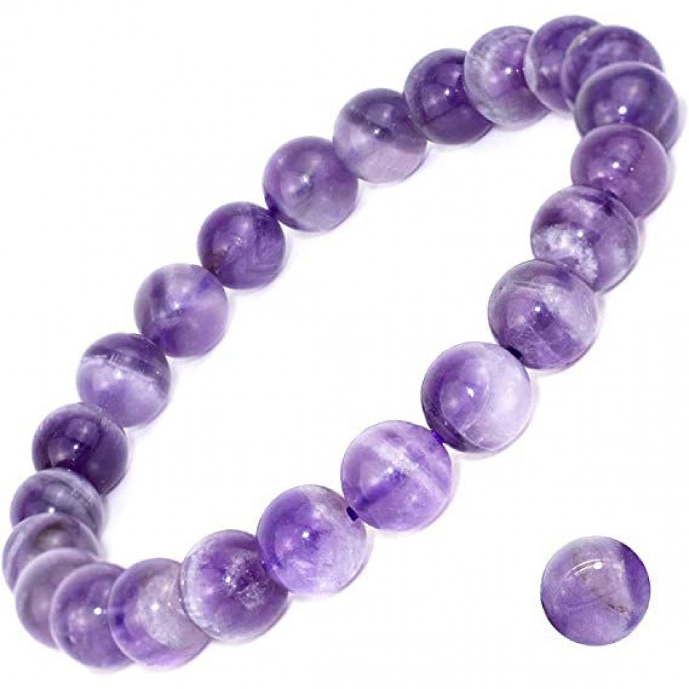 8mm Natural Gemstone Tiger Eye Stone Turquoise Handmade Beaded Elastic Cord Bracelet