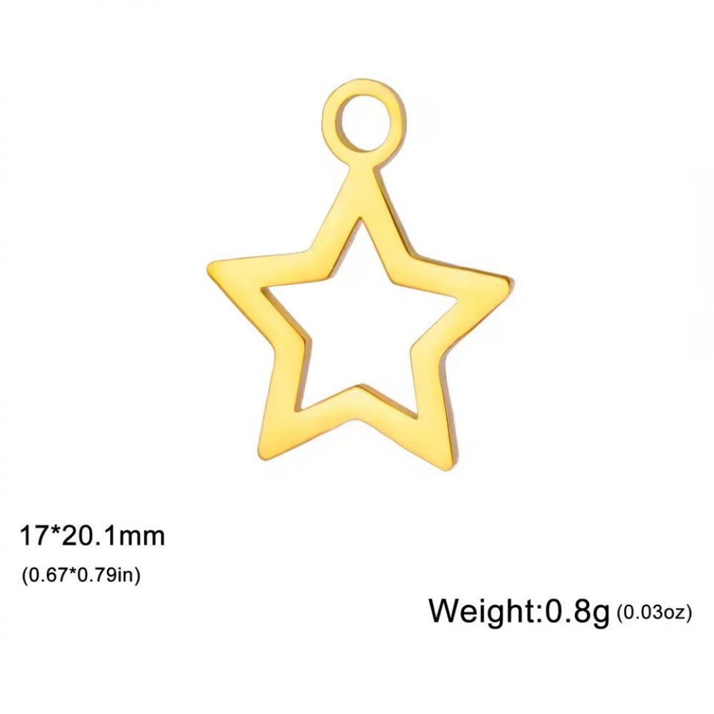 18k gold five-pointed star pendant handmade diy bracelet cha