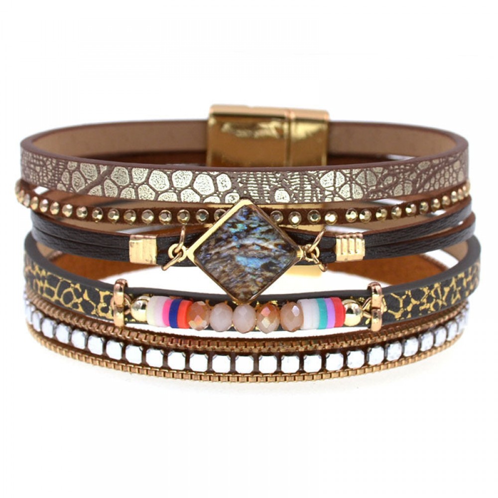 Leather Bracelet Fashionable Zircon Accessories